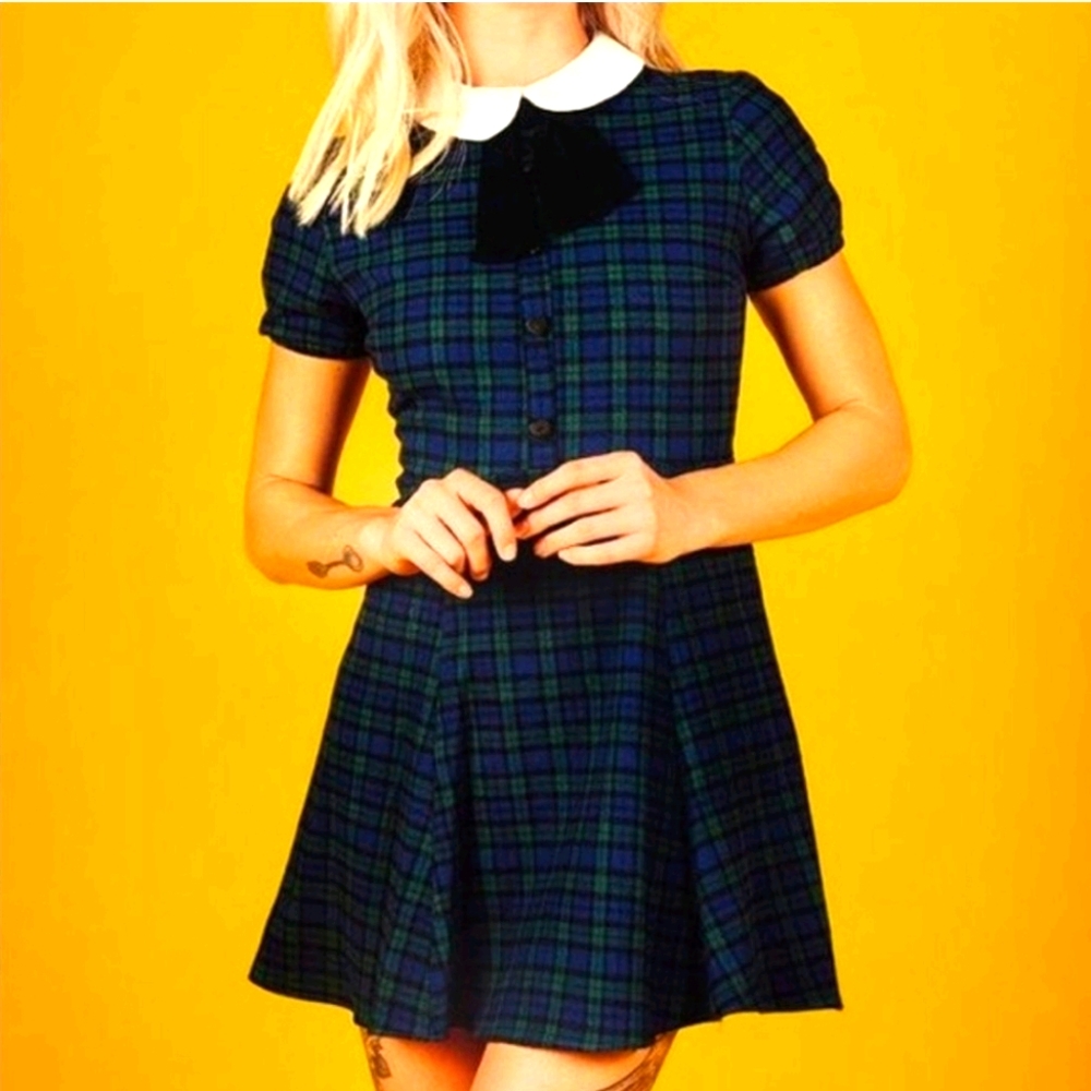FOUND Tartan Valfre "Anna Karina" Dress size L